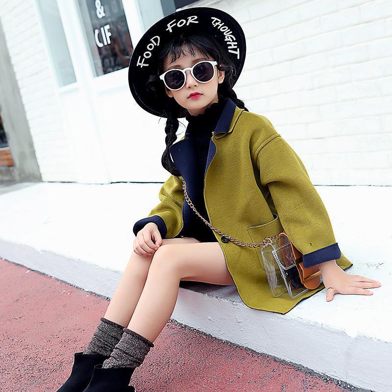 

Jackets Girls Clothes Trench Coats For Clothing Tops Kids Children's Windbreakers Spring Jacket Autumn Outerwear Wool Dress Coat, Blue;gray
