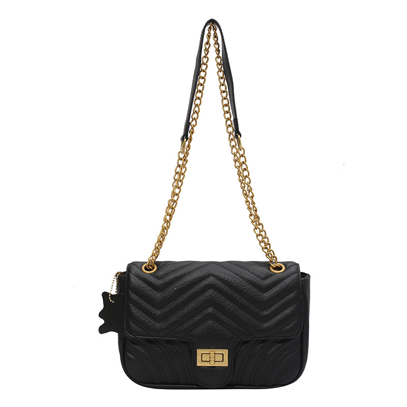 

2022 New fashion Handbag Simple Messenger Bag Brand Designer Bags Chain bag net red texture lock Handbags small square Wallet PU Leather Color 4, As picture