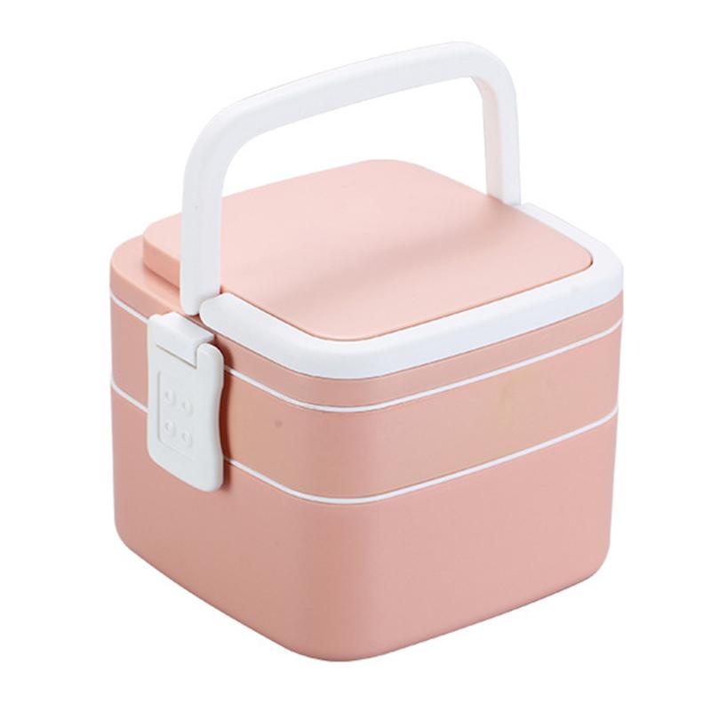 

Storage Bottles & Jars Dishwasher Safe School Double Layers Office PP Lunch Box Food Container Microwave Oven Leakproof With Spoon Portable
