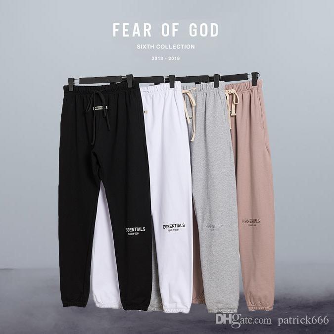 

Fear of God Streetwear FOG Pants Essentials Solid Loose Comfortable Winter Autumn OverSize Men's Pants Fashion jogging Sweatpants Casua, Black