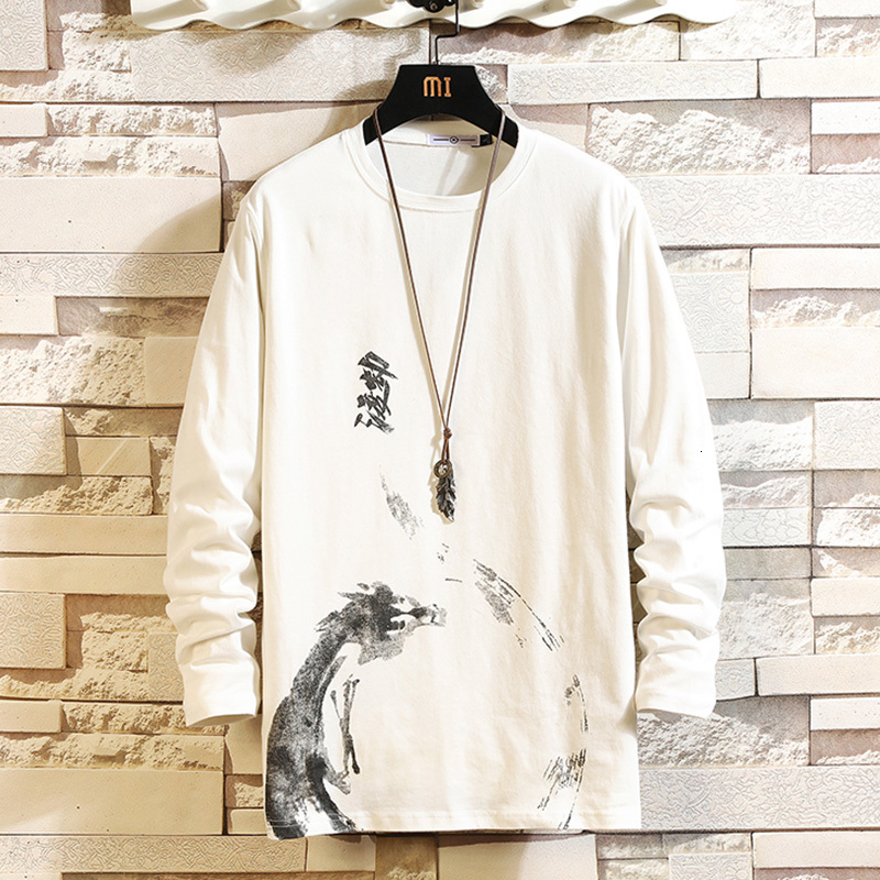 

2021 New Men's Cotton Fashion T-shirt Full Sleeve Mens Spring Tshirts Male Oversized Shirts Casual t Shirt Tee for Man Xxxtentacion N25w, White