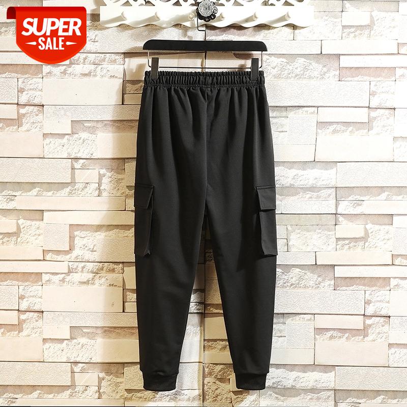 

2020 Spring Autumn Black Skinny Pocket Pants Fashions Joggers Casual Sweatpants Track Men'S Sweat Trouser #XI2d
