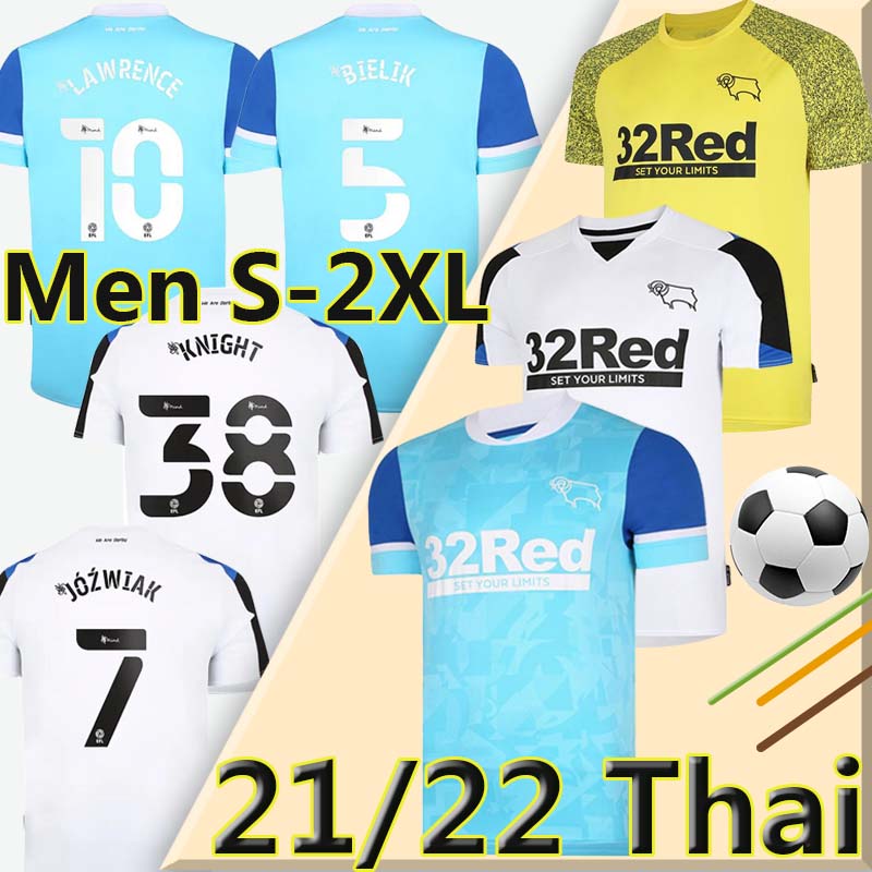 

32 Rooney 21/22 Derby County soccer jerseys 2021 2022 camisetas de fútbol Knight JOZWIAK LAWRENCE BOGLE WAGHORN BIELIK RAVAS Men kids kits football shirt uniforms, 21-22 home