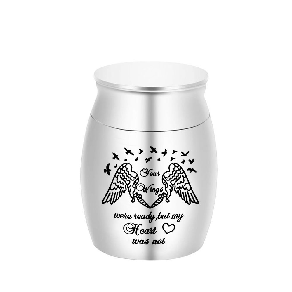 

Angel wings cremation urn pendant ashes jar souvenir to commemorate family or pets-were ready, but my heart was not