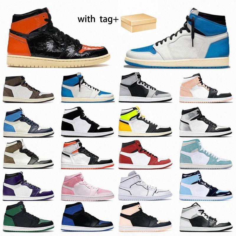

Mens 1 high OG basketball shoes Jumpman 1s Bordeaux University Blue dark mocha bred shadow bred UNC twist seafoam men women Sports Sneakers trainers, 37