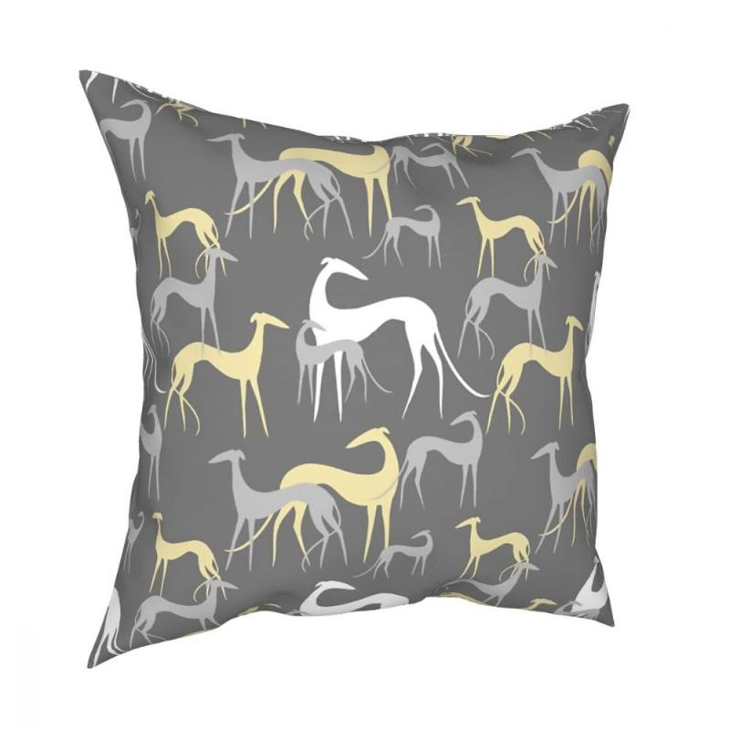 

Sighthounds Throw Pillow Cover Cushions for Sofa Greyhound Whippet Dog Novelty Pillowcover Home Decor, Black