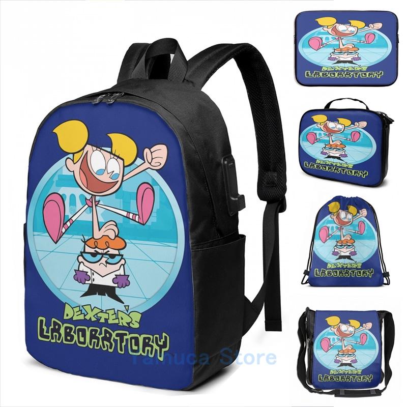 

Backpack Graphic Print Dexter And Dee Dexters Laboratory USB Charge Men School Bags Women Bag Travel Laptop, Drawstring bag