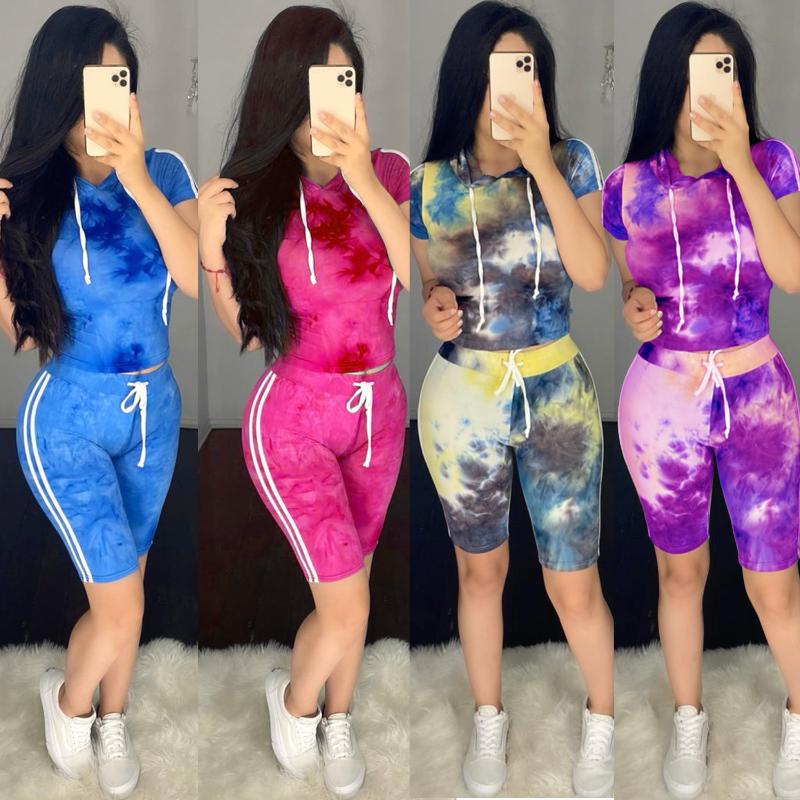 

Fashion Summer Women Sweatsuits Sets Sexy Two Piece Autumn Tracksuit 2021 Hooded Side Stripe Pencil Knee Pant Sets Casual Suit, 3572-blue