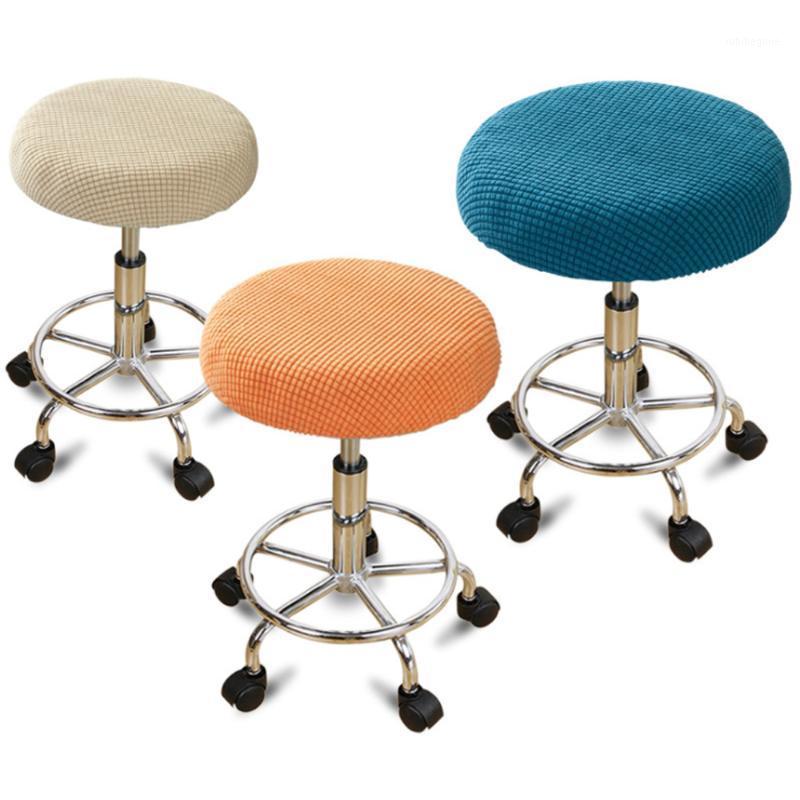 

Round Stool Chair Cover Jacquard Spandex Elastic Cushion Removable And Washable Bar Swivel General Size Covers