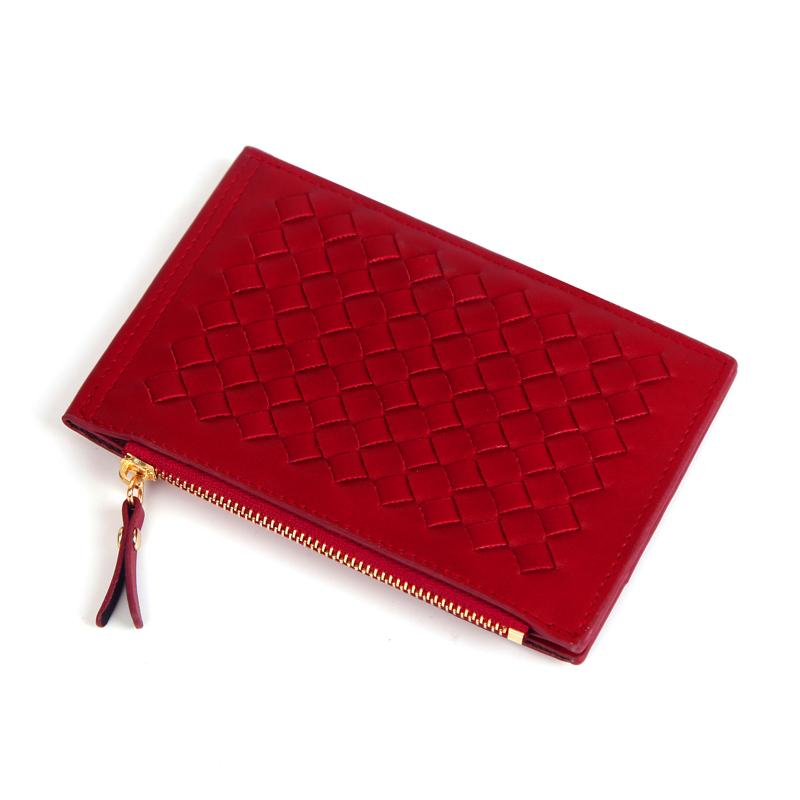 

ladies zipper purse large capacity practical hand wallet woman pu leather fashion female long section wallet ny4, Red;black