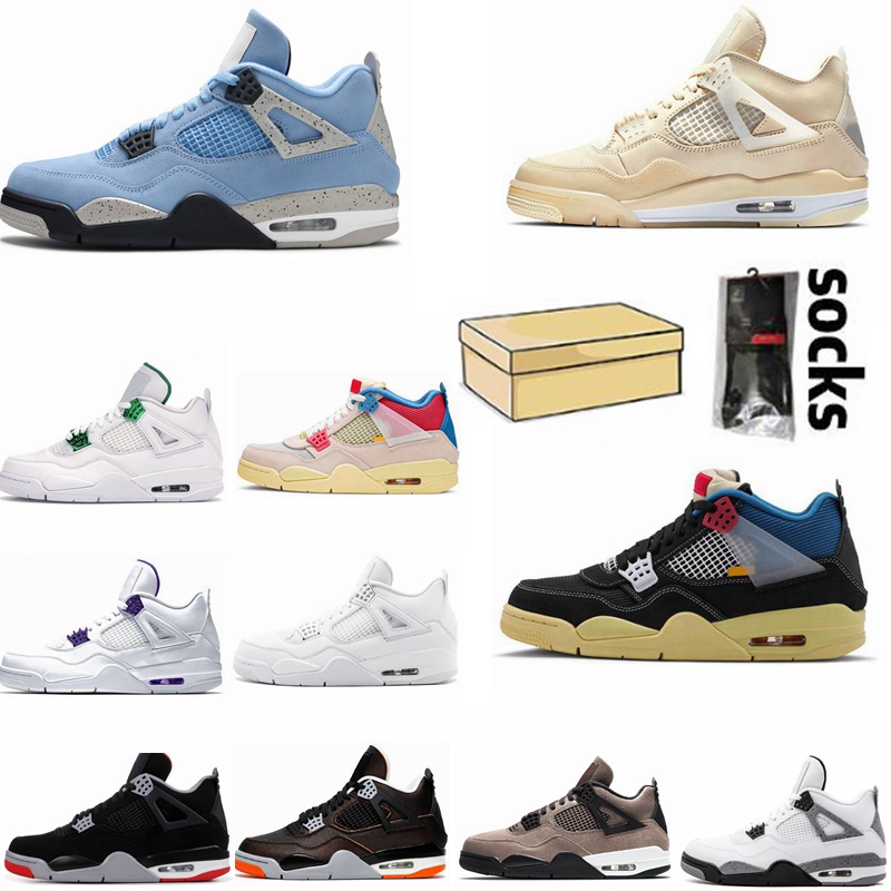 

Mens 4 4s basketball shoes University blue fire red metallic purple starfish black cat paris bred undftd cactus jack men women sneakers, 1 university blue