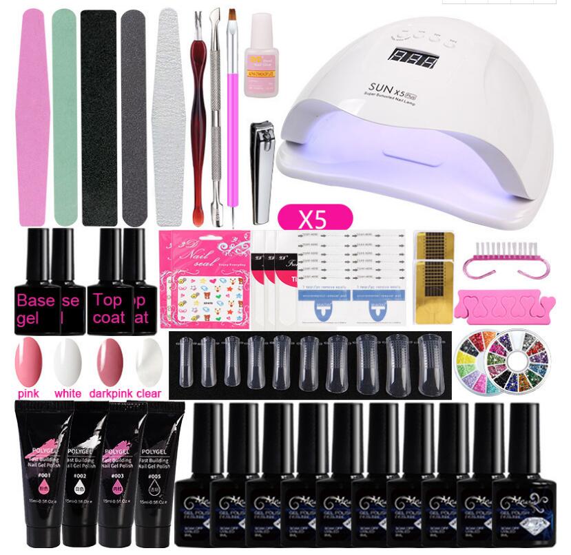 Kit de ongles Tool Tool Toot Set DIY Lampe à ongles Polissage Colle à ongles Colle A5B