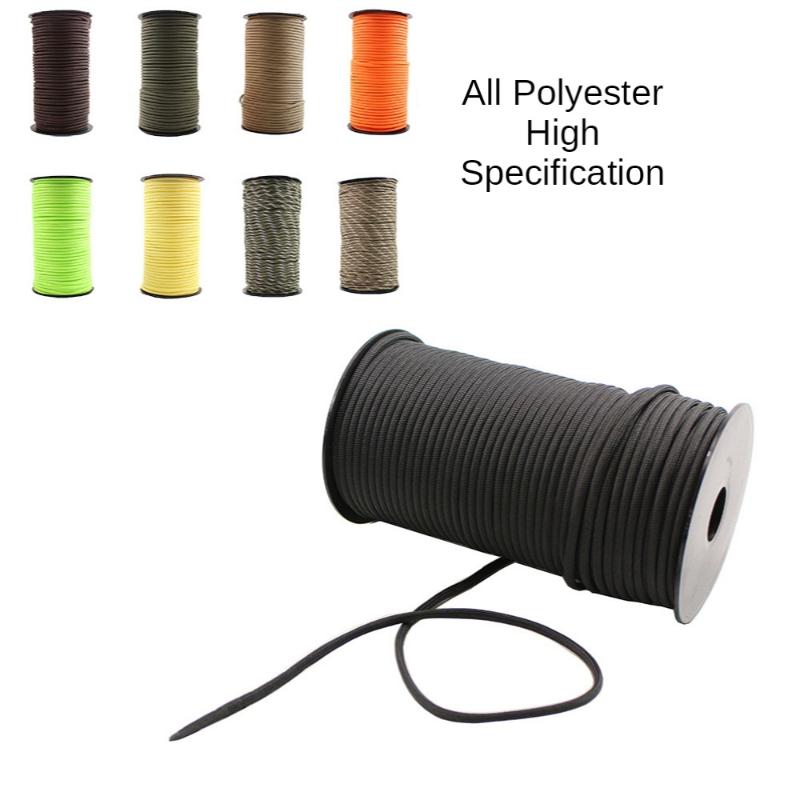 

Paracord 100 Meters 4mm 9 Stand Cores All Polyester High Specification Camping Climbing Camping Rope Hiking Clothesline