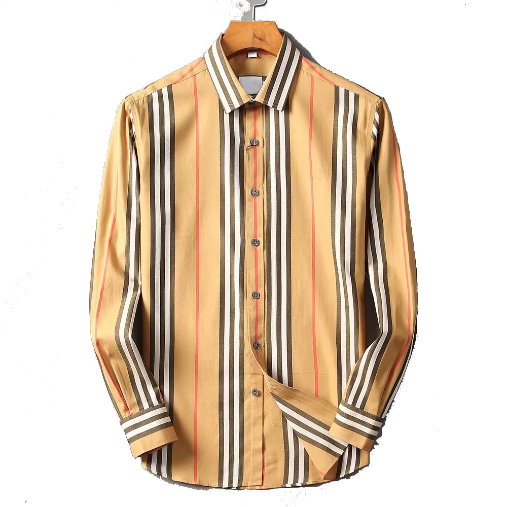 

2021 Luxurys Designers Dress Shirt Men swear Fashion a Society Black Men Solid Color Business Casual Mens Long Sleeve M-3XL#13, Khaki