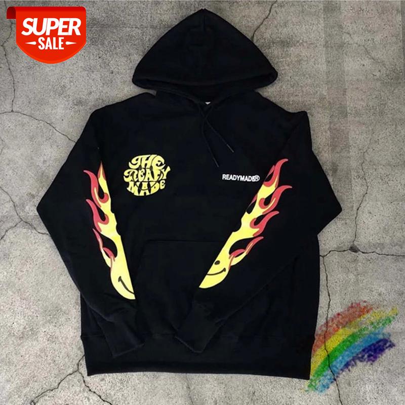 

3D Foam Readymade Hoodie Men Women 1:1 Top Quality Flame Printing Hoody Autumn Winter Ready Made Pullover #FW0n, Black