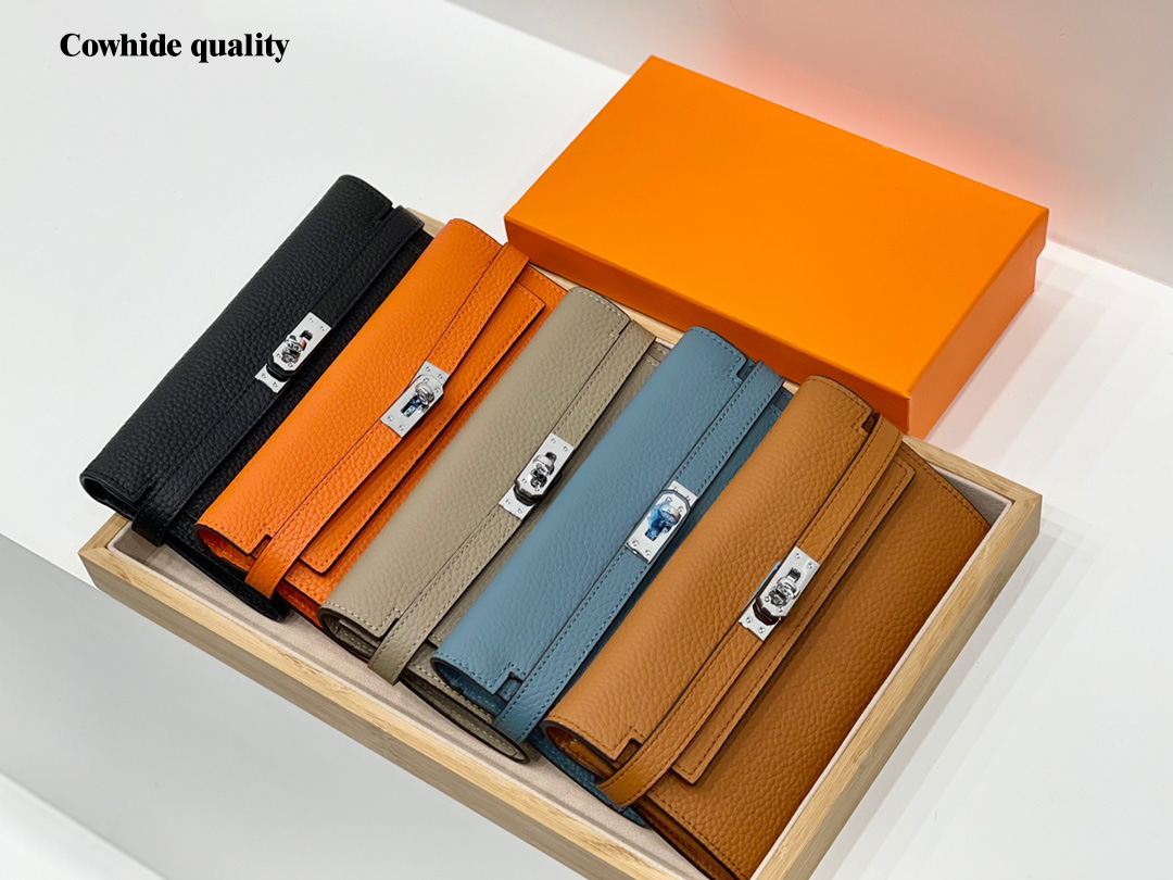 

French Top Luxury Design Women Wallet Card Case Clutch Large Capacity High Quality Counter Original Packaging, Orange