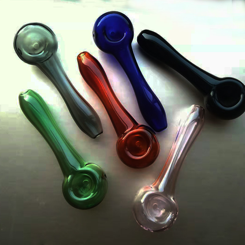 

Wholesale Glass Spoon Pipes hand pipe for smoking tobacco Rig Colorful Oil Burner