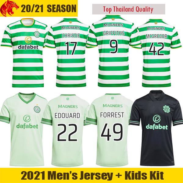 

2021 Celtic Soccer Jerseys EDOUARD 2020 2021 BROWN FORREST CHRISTIE Football Shirt GRIFFITHS Celtic FC MCGREGOR Mens Jersey Kids Kit, Black;yellow