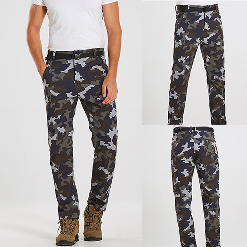 

2021 New Men Oversized Plus Size Winter Softshell Fleece Outdoor Trekking Fish Camp Climb Hiking Ski Warm Travel Trousers Pants 6zo1, Green