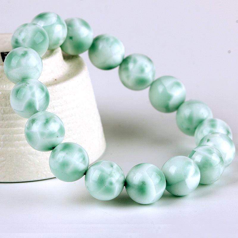 

Beaded, Strands ZHEN-D Jewelry Natural Green Sea Stone Crystal Gemstone Beads Bracelet Special Good-looking Healing Clean Gift For Man Woman