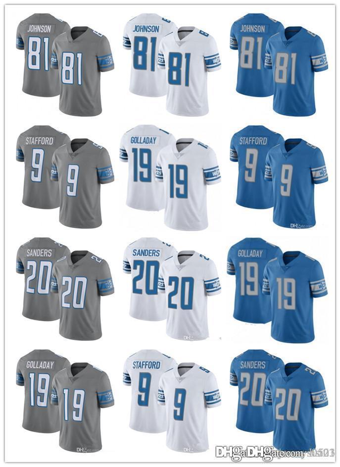 

Men Youth Women Detroit Lions 20 Barry Sanders 19 Kenny Golladay 9 Matthew Stafford 81 Johnson Football Jerseys Blue whi, Black;red