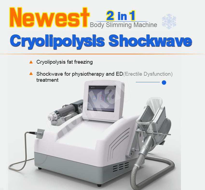 Portable 2 in 1 body slimming cryo + shockwave therapy cool wave machine for body slimming and cool fat freezing cryolipolysis machine-image-660804352