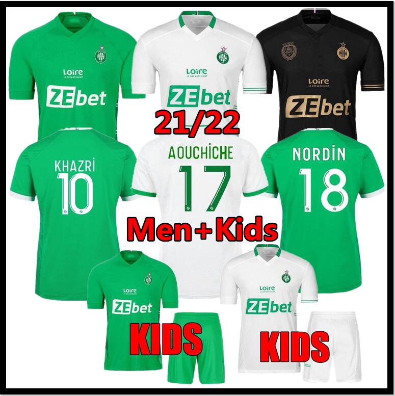 

2021 MAILLOT DE FOOT AS Saints-Étienne soccer Jerseys MAN KIDS KIT Youssouf 21 22 ST Etienne KHAZRI BOUDEBOUZ AHOLOU asse 2022 FOOTBALL SHIRT, White