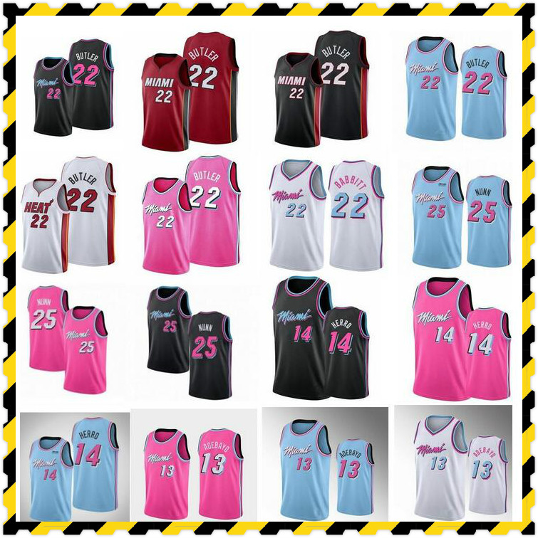 

basketball jerseys\rMiami\rHeat Tyler Herro Jimmy Butler Bam Ado ;swingmen jersey