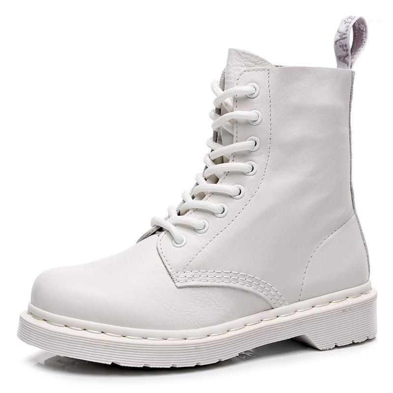 Bottes blanches femmes cheville lychee motif automne hiver chaussures moto sweet cool filles