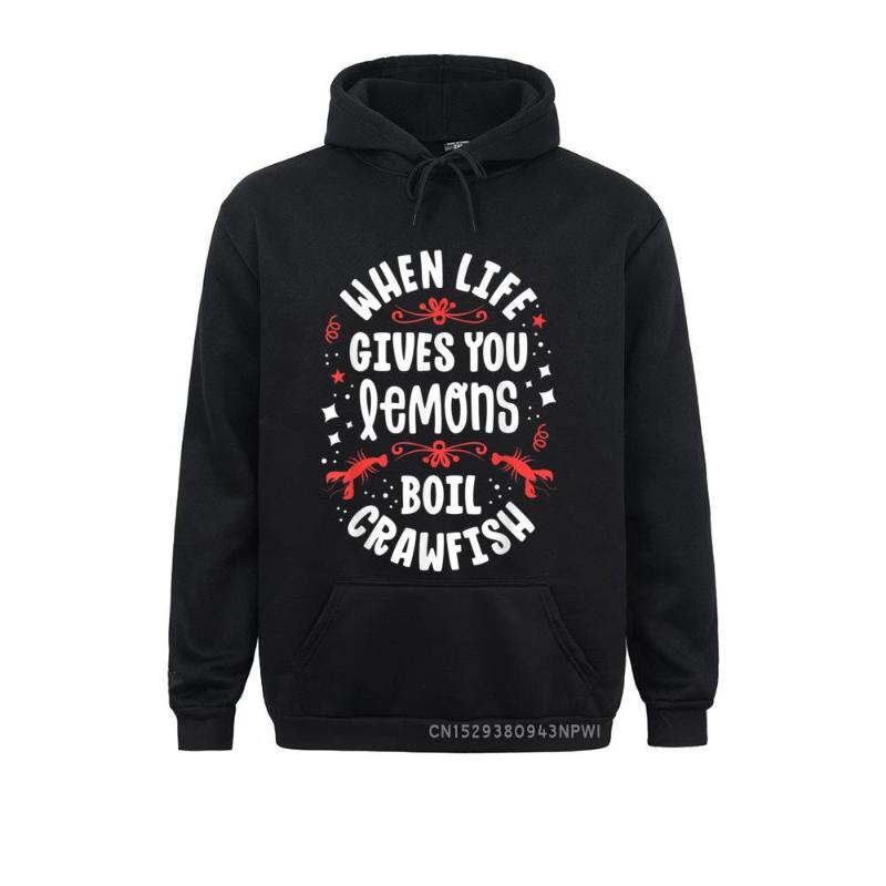 

Men' Hoodies & Sweatshirts Cajun Crawfish Boil Gift For Women Life Gives You Lemons Pullover Preppy Style Birthday Mother Day Clothes, Black