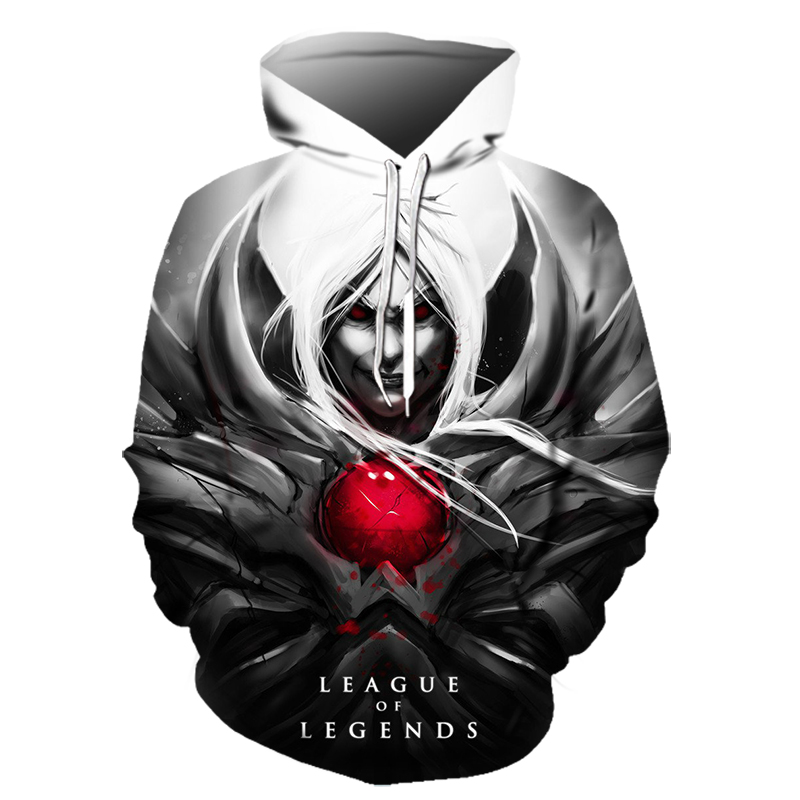 

2021 new game LOL 3D printed hoodie League of Legends men's and women's fashion sweatshirt casual pullover hip-hop hoodie, White;black