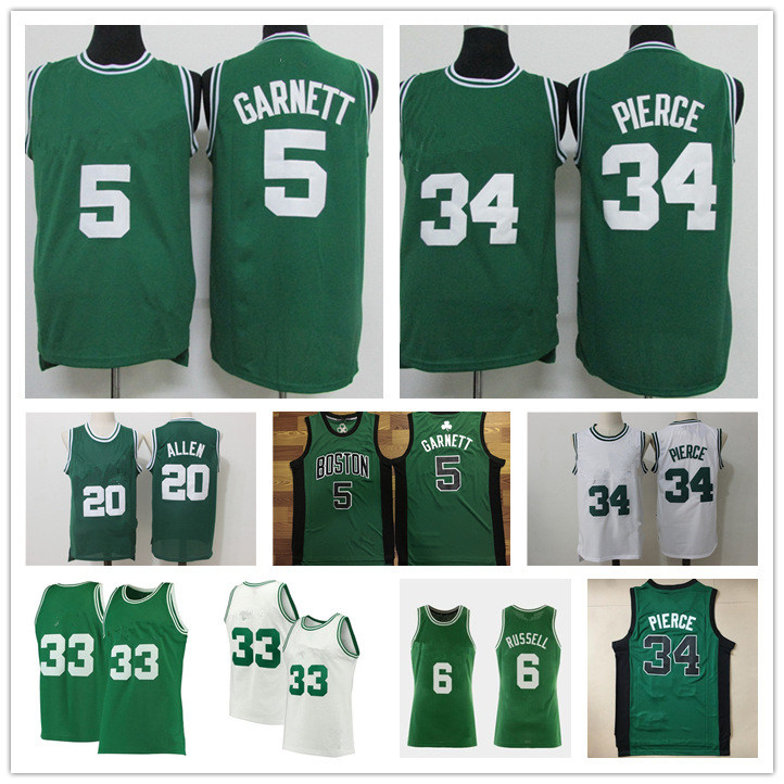 

Vintage Paul 34 Pierce Kevin 5 KG Garnett Jayson 0 Tatum Larry 33 Bird Jaylen 7 Brown Celtic Ray 34 Allen Cheap Basketball Jerseys, My store(lzyhome)