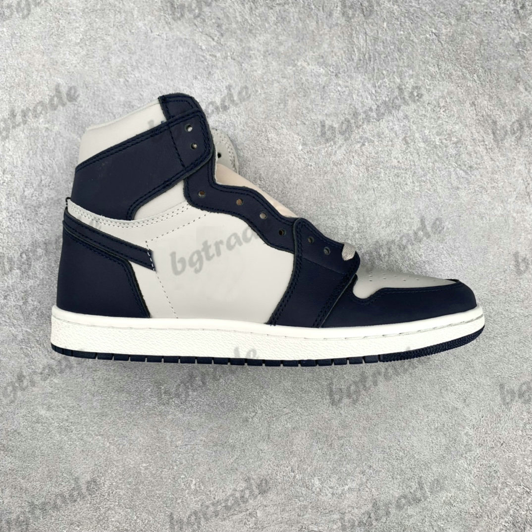 

1 High OG 85 Georgetown Mens Basketball Shoes 1s College Navy White Tech Grey Trainer Sports Sneakers
