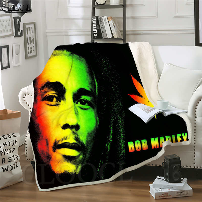 

CLOOCL New Reggae Singer Bob Marley 3D Print Street Style Air Conditioning Blanket Teens Bedding Throw Blanket Plush Quilt