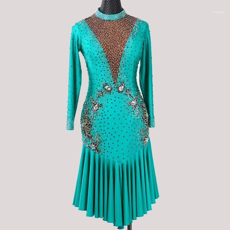 

National Standard Women Latin Dance Dress Ladies Flamengo Tango Rumba/ChaCha LD54781, (customized)