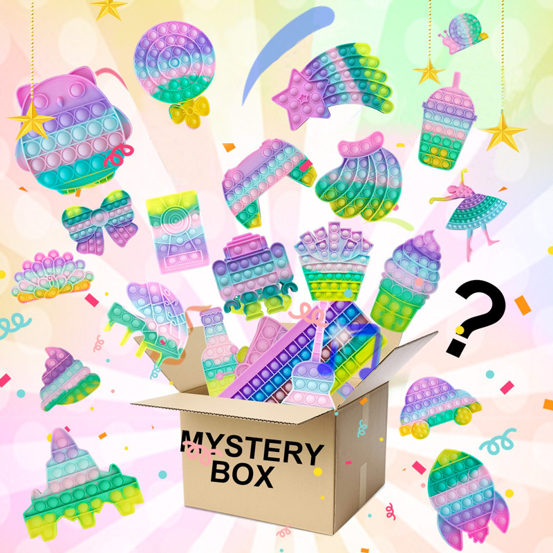 

Bubble Fidget Toys Rainbow camouflage Desktop Puzzle Silicone Decompression Toy Autism Rehabilitation Training Props