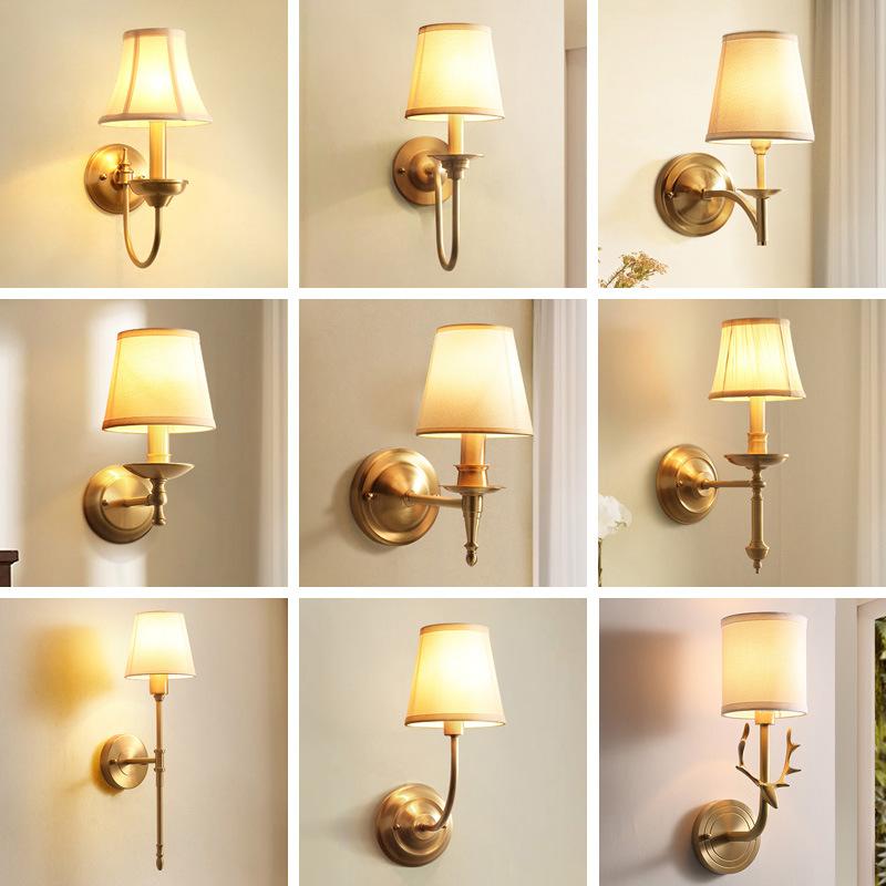 

Wall Lamps Top Copper Cloth Art Sconce Creative Lamp For Bedroom Living Room