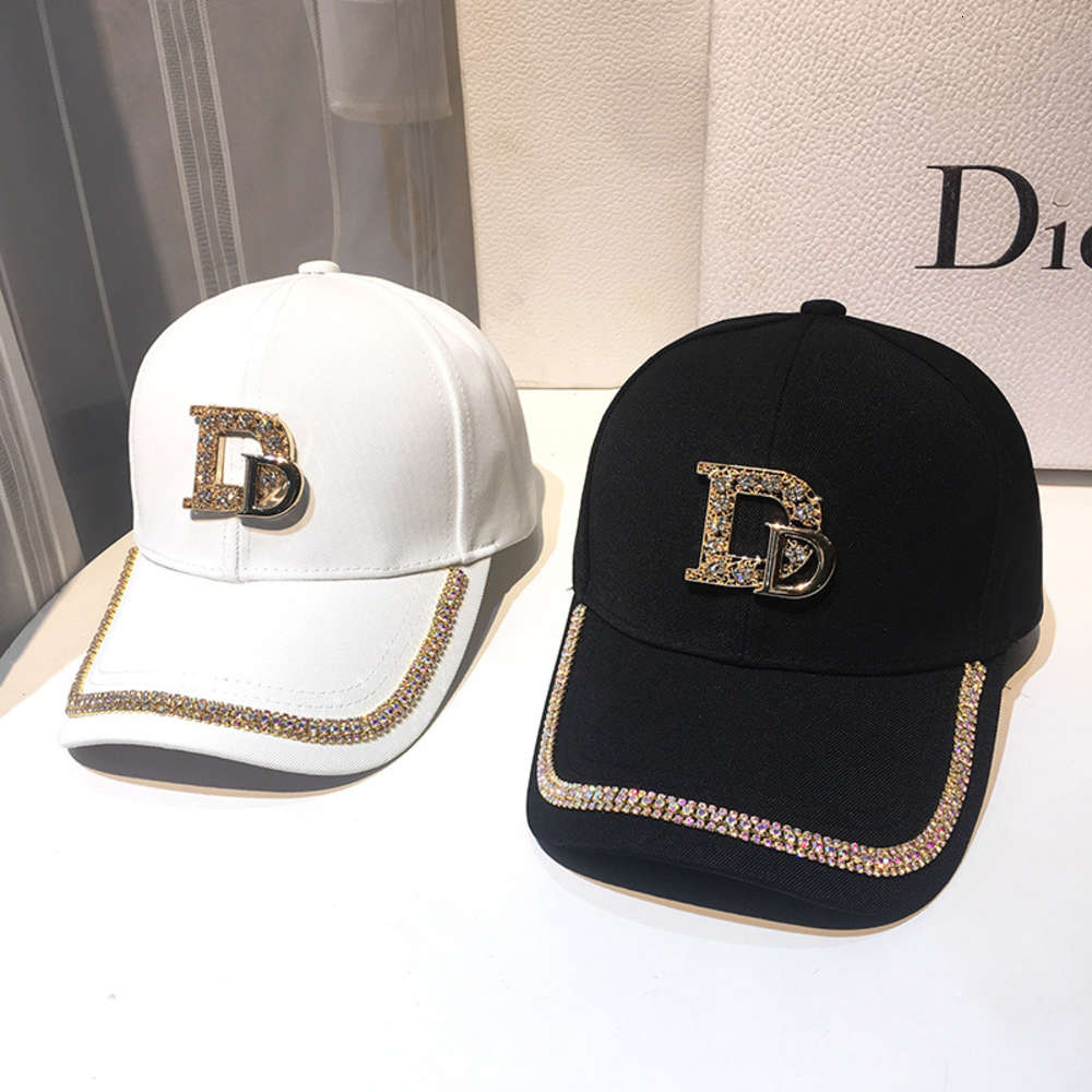 

Cap children Korean fashion D label diamond inlaid baseball cap with summer sun shading, Blue;gray