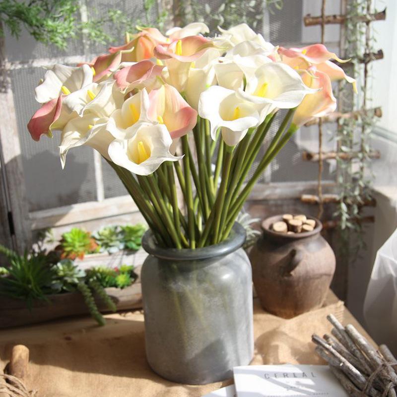 

10PCS Artificial Calla Lily Flower Bridal Wedding Party Decoration Bouquet Head PU Real Touch Flower Home Decor Valentine