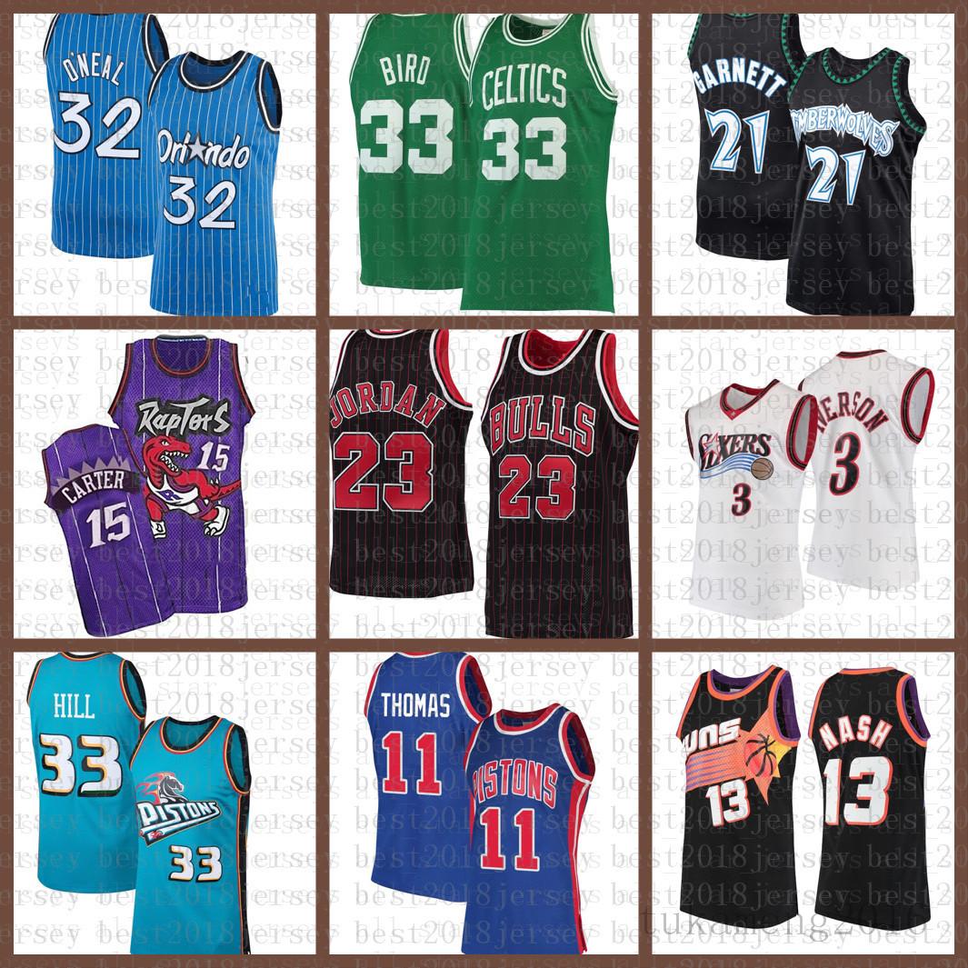 

Vince 23 3 Allen Carter Larry Iverson Bird Jersey Grant Isiah Hill Thomas Penny Shaquille Hardaway ONeal Steve Bull Nash Garnett Red, Black;red