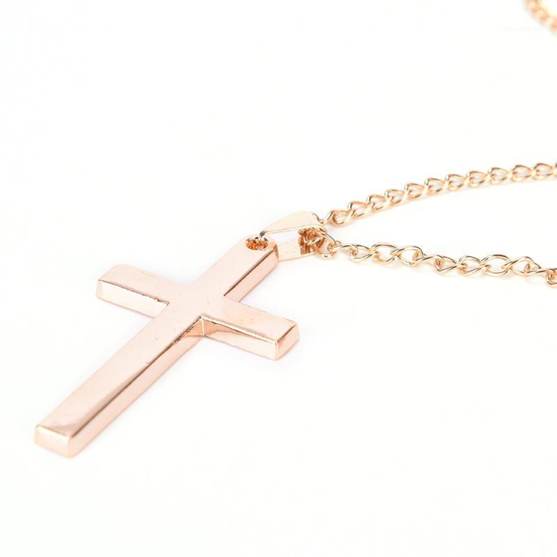 

1pc Classic Stainless Steel Link Chain Necklace Cross Pendant Fasgion Mens Statement Jewelry 2021 Chains
