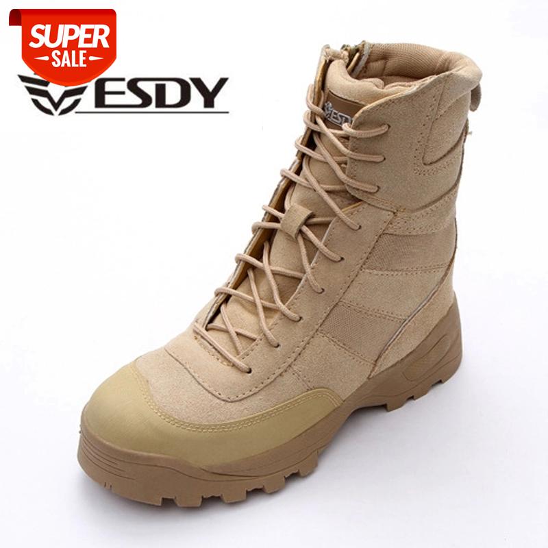 

2019 Winter Desert Army Boots Men's Wearable Breathable Combat Shoe Men Travel Tactical Boots Military Boot Size 38-45 #gZ40