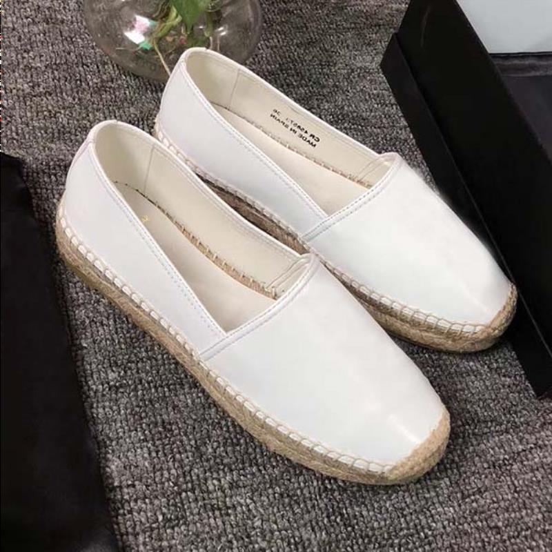 

Luxury Walking Shoes Casual Bottom Genuine Fashion Platform Espadrilles Loafer Designer Leather Vintage Flat Classic Girls Uwsma, Black