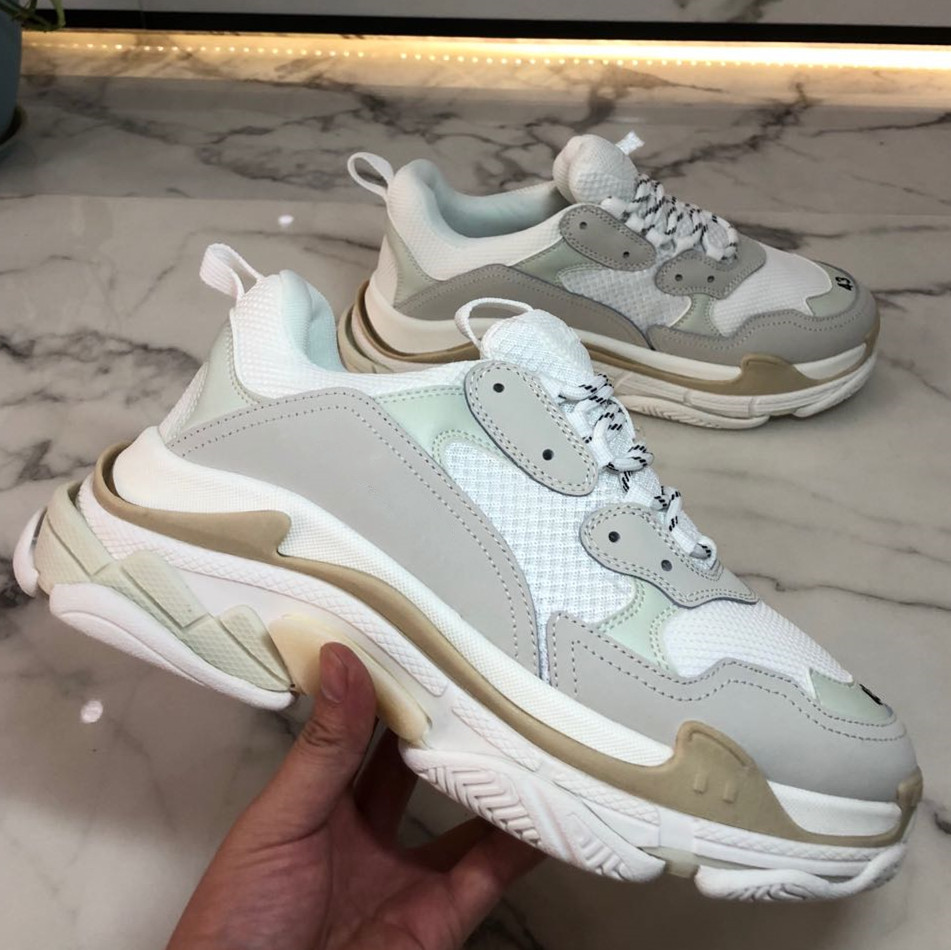 

Fashion sneakers clear Triple S Mens Womens Casual Shoes Colorful White Black Blue Low Make Old Combination Boots Sports Size EUR 36-45, 17