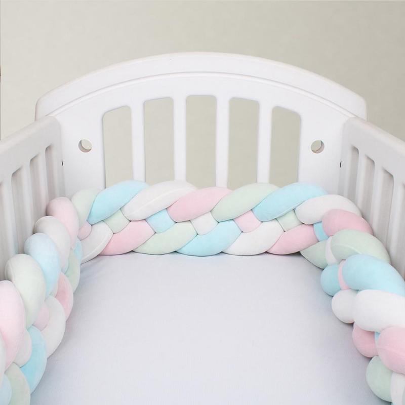 Bedding Sets 2M Baby Bumper Bed Braid Knot Pillow Cushion For Infant Crib Protector Cot Room Decor-image-731566201