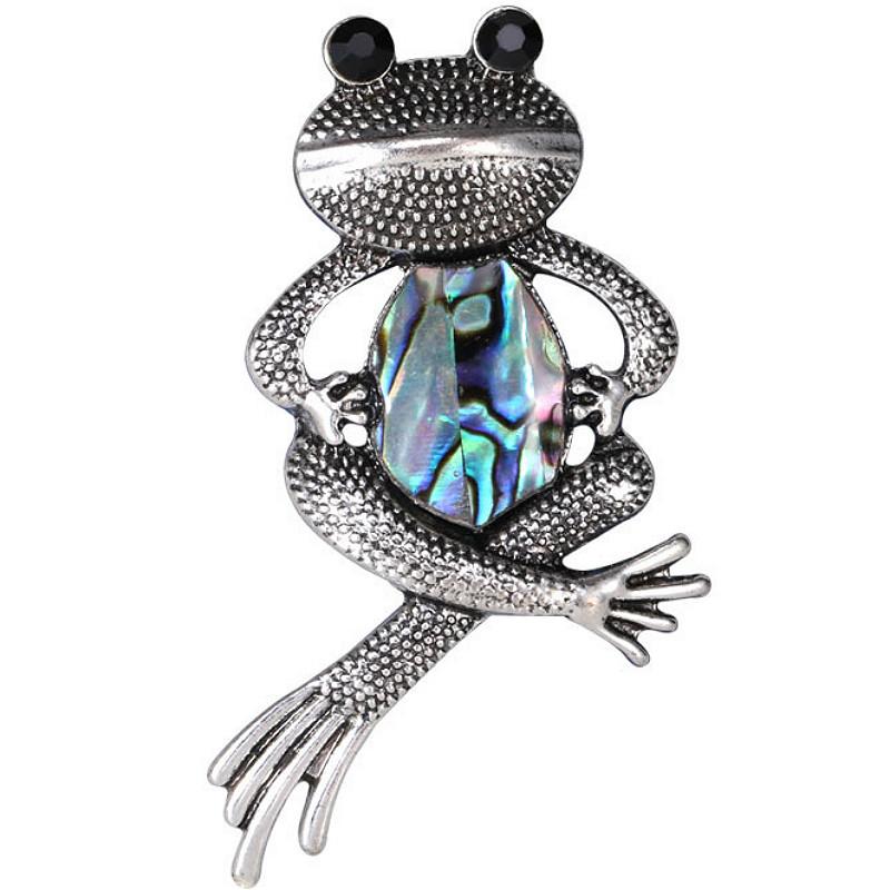 

Pins, Brooches Fashion Retro Shell Frog Brooch For Woman Man Party Casual Jewelry 2022 Lovely Animal Wholesale