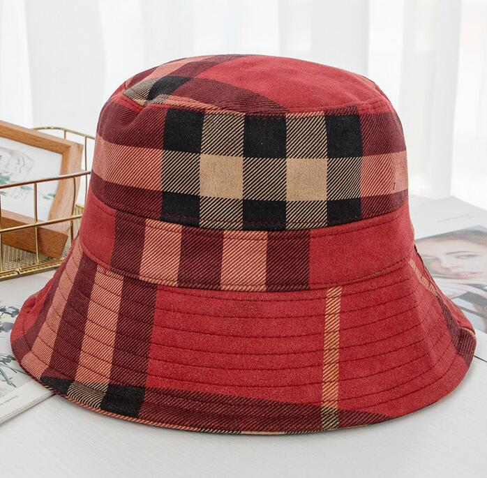 

Ball Caps 21SS 5color Bucket Hat Wide Brim Hats Suede Fabric Fashion Stripe Brand Designer Grid Women Nylon Autumn Spring Foldable Fisherman Sun Cap T2302034, Multi