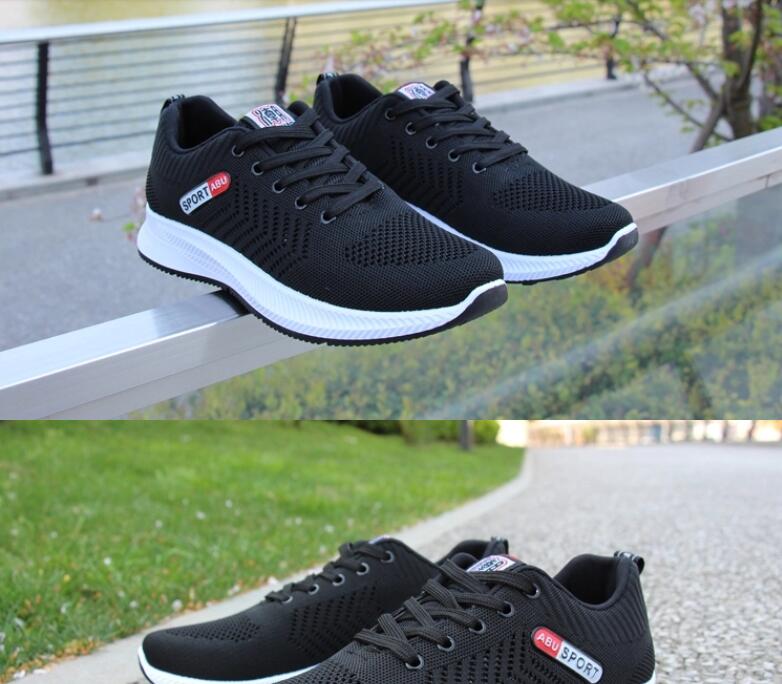 

2021 Summer Light Shoes Men's Leisure Shock Absorption Mesh Breathable Sports Sneakers, Black