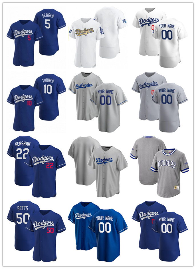 

Custom Mens women Los Angeles Dodgers 5 Corey Seager 10 Justin Turner 22 Clayton Kershaw 50 Mookie Betts Baseball Jersey, Blue;black