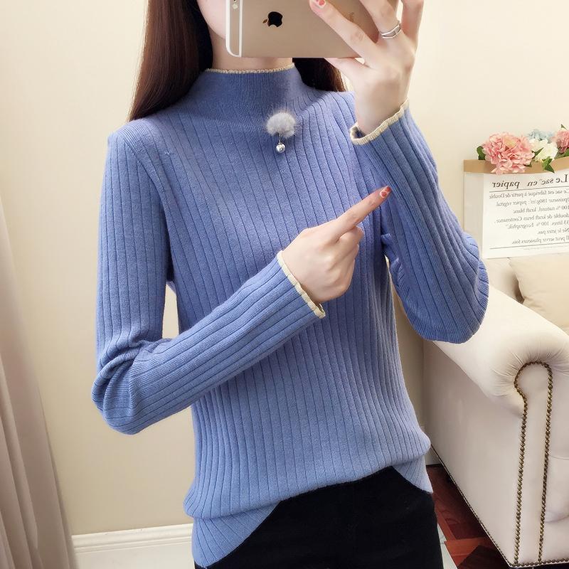 

Women' Sweaters 2021 Cultivate Morality Show Thin Render Unlined Upper Garment In Pure Color Long Sleeve Turtleneck Sweater, See chart